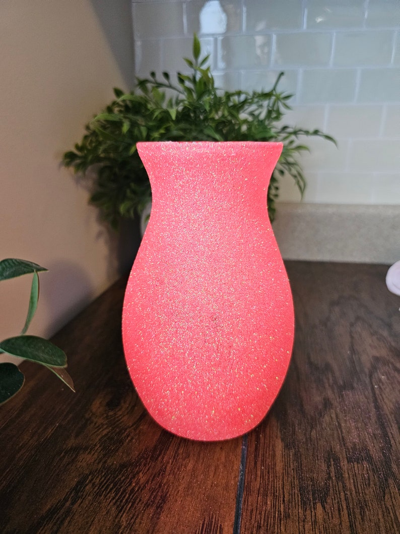 Set of 5 Sparkly Coral Glitter Vases 7 Weddings Etsy
