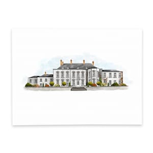 Castle Durrow / illustrated wedding venue print / Wedding Gift