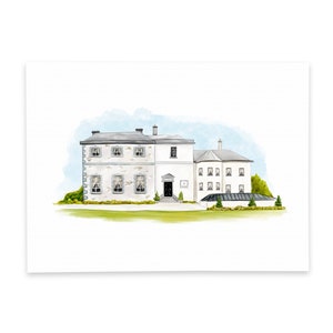 Tankardstown House / illustrated wedding venue print / Wedding Illustration