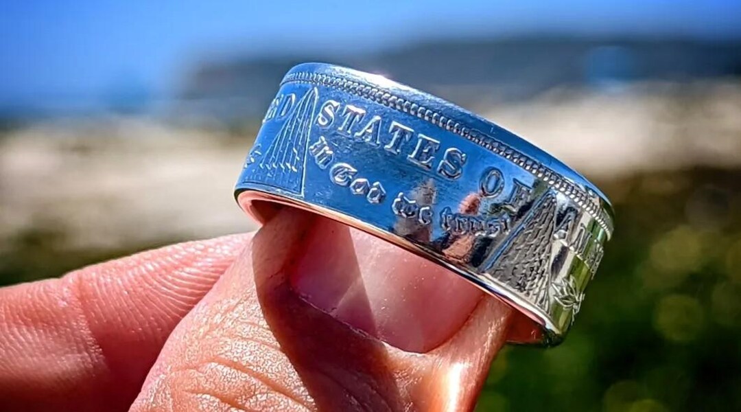 Handcrafted Morgan Silver Dollar Coin Ring - 90% Silver, Mirror Finish (Sizes 8-13, Unisex)