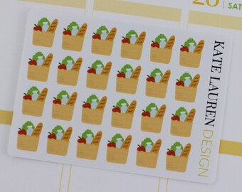 Grocery Planner Stickers, Grocery Stickers, Grocery Bag Stickers, Grocery Shopping Stickers