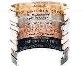 Secret Message Bracelets, Personalized Cuff Bracelet, Engraved Bracelet, The Salty Hut, Custom Bracelets, Birthday Gift, Bridesmaid Gifts