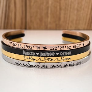 Secret Message Bracelet, Inside Engraved Cuff, Mantra Bracelet, Skinny Cuff Bracelet, Silver, Gold, Rose Gold, Personalized Hidden Message