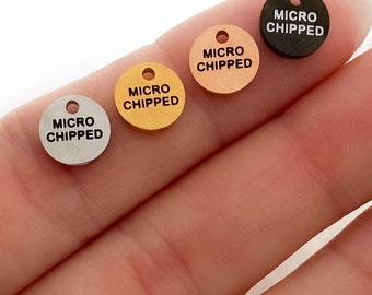 Tiny Microchip Dog Tag, Microchipped Add On, Dog Collar, Pet Tag, Pet ID Tag, Pet Accessories, Engraved Tag, Cat Tag, Cat Collar, Small 8mm