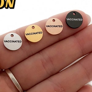 Vaccinated Add On Dog Tag, Rabies Tiny Tag, Dog Collar, Pet Tag, Pet ID Tag, Pet Accessories, Engraved Tag, Cat Tag, Cat Collar Tag, 10mm