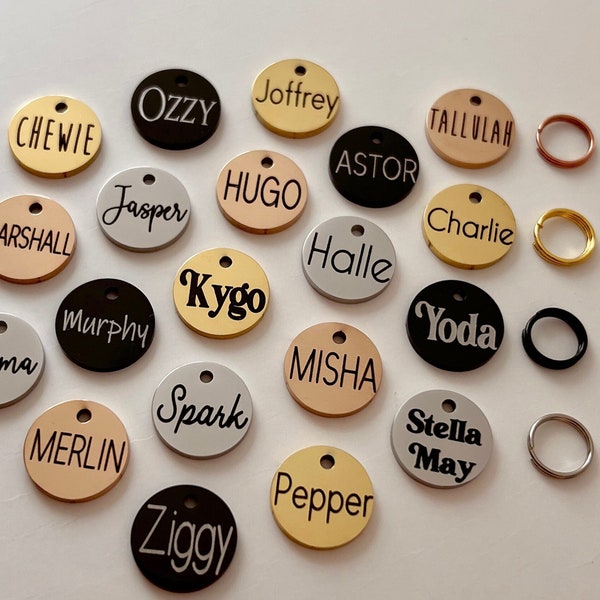 12mm Custom Tiny Tag, Small Pet Tag, Dog Tag, Puppy Tag, Kitten Tag, Cat Tag, Small Animal Tag, ID Tag, Contact Info, Name Tag, Add On Tag