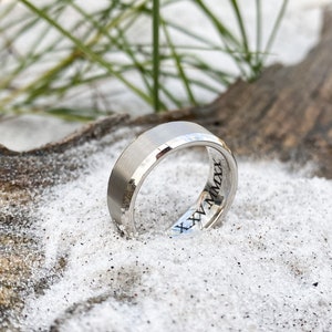 Silver Tungsten Mens Wedding Ring, Engraved Wedding Band, Personalized Ring, Mens Ring, Silver Wedding Band, Personalized Ring, Mens Gift