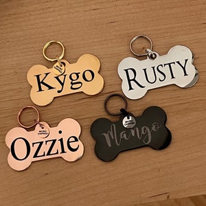 Dog Bone Dog Tag, Custom Pet Tag, Dog Name Tag, Collar Tag for Dogs, Personalized Dog ID Tags, Pet Tags for Dogs, Customized Dog ID Name Tag