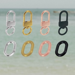 Attachment Clasp, Pet Tag Clip, Purse Clip, Keychain Clasp, Dog Tag Easy Removal Tag, ID Tag Clip, Silver Clasp, Gold Clip, Rose Gold, Black