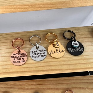 Cat Tag Small Dog ID Tag, Custom Dog Tag, Personalized Dog Tag, Small Dog Tag For Puppy, Pet ID Tag, Dog Tag for Dogs, Custom Dog Tag, 19mm