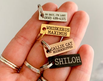 Médaille d'identification micropucée pour chat personnalisée Médaille d'identification pour animal de compagnie Milo personnalisée pour chaton Médaille Kitty Médaille d'identification pour petit chat personnalisée