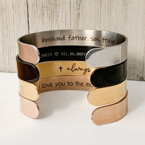 Men's Secret Message Bracelet, Hidden Text Bracelet, Custom Engraved Bracelet, Gift For Him, Mens Gift, Gift For Husband, Men's Wedding Gift