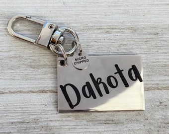 Personalized Dog Tag, Stainless Steel Pet ID Tag, Rectangle