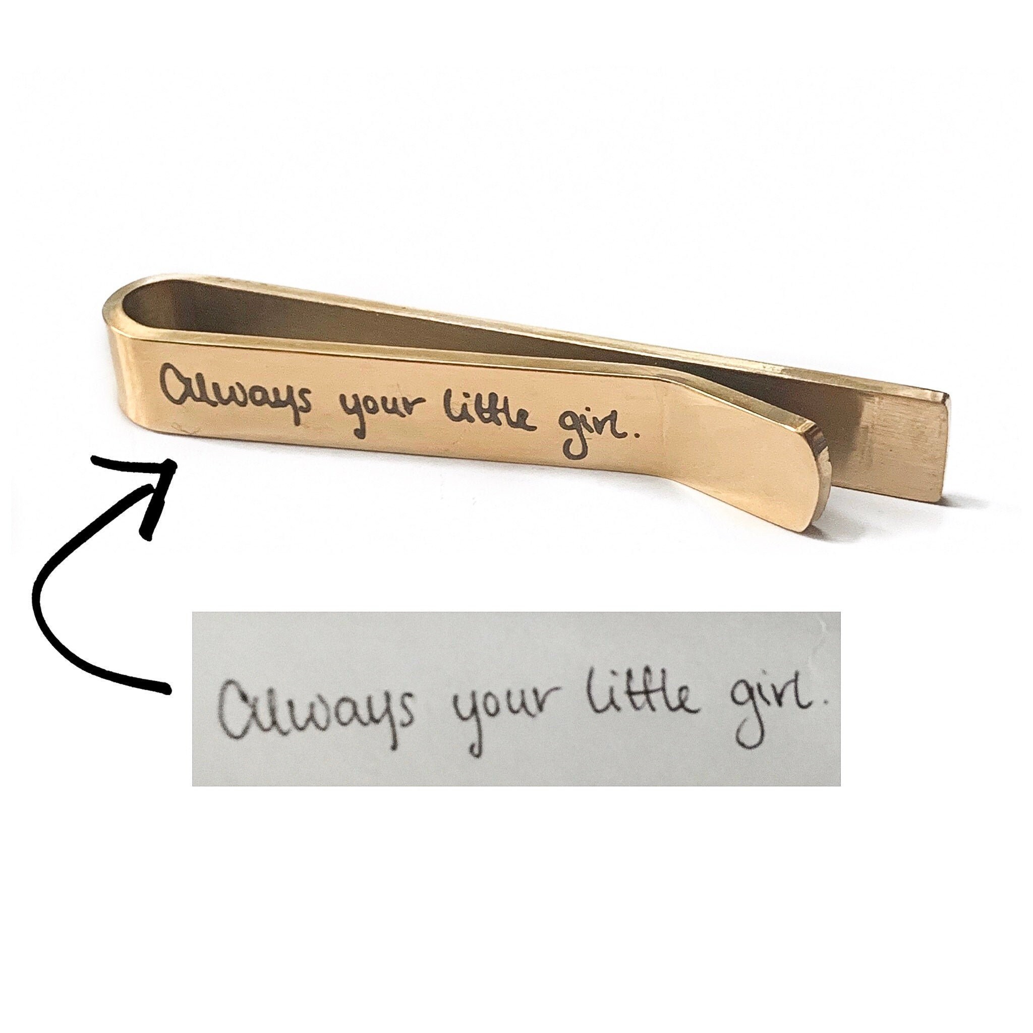 Your Own Handwriting Tie Bar, Custom Tie bar, Tie Clip, Mens Gift, Gi…