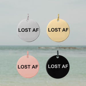 Lost AF Add On Dog Tag, Tiny Tag, Dog Collar, Pet Tag, Pet ID Tag, Pet Accessories, Engraved ID Tag, Small Cat Tag, Cat Collar Tag, 10mm Tag