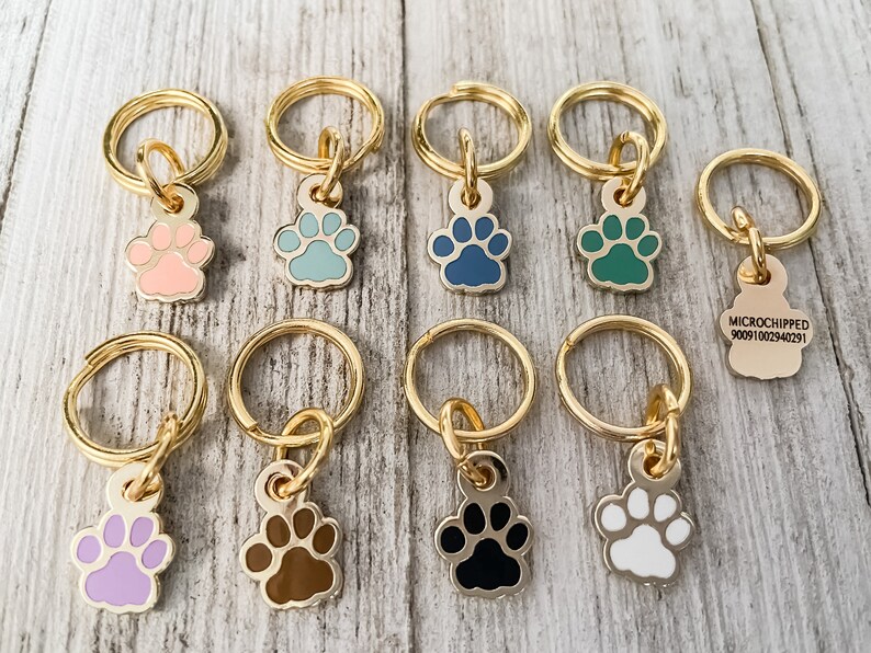 Microchip Number Dog Tag Microchipped Add On Dog Collar Pet Etsy