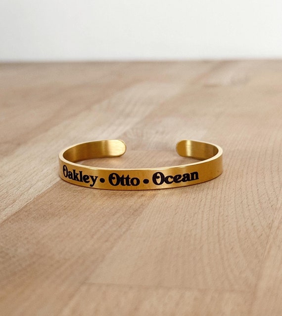 Custom Name Bracelet, Personalized Cuff Bracelet, Engraved