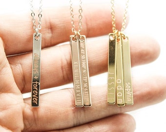 Collana Con Nome / Collana Con Targhetta Sottile Personalizzata Incisa In Argento, Oro O Rosa / Regalo Personalizzato Per La Sua Amica, Madre E Figlia - Italia - Foto 12