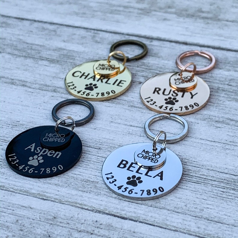 Microchip Dog Tag Custom Dog Tag Microchipped Pet Tag Dog Etsy