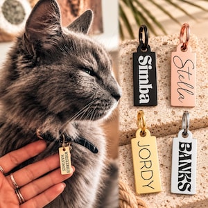 Personalized Stainless Steel Pet ID Tag, Custom Engraved Cat Dog Collar Tag