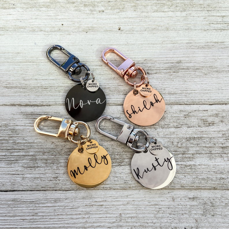 Microchip Dog Tag, Custom Dog Tag, Microchipped, Pet Tag, Dog ID Tag, Dog Collar, Puppy Tag, Personalized Dog Tag, Pet Gifts, Customized Tag image 1