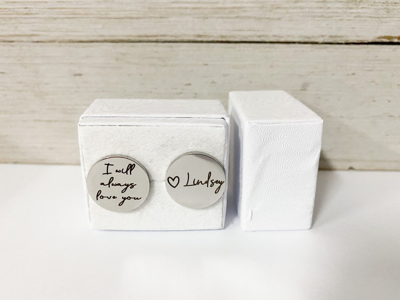 This gracious pair of personalized cufflinks is a perfect fit for a refined man. If your darling is an industrious businessman who needs to look nice most of the time, it’s going to be what he appreciates. Make it unique with an engraving of your custom text, this small accessory will help to complete his outfits and make him stand out at a party or an important meeting. 