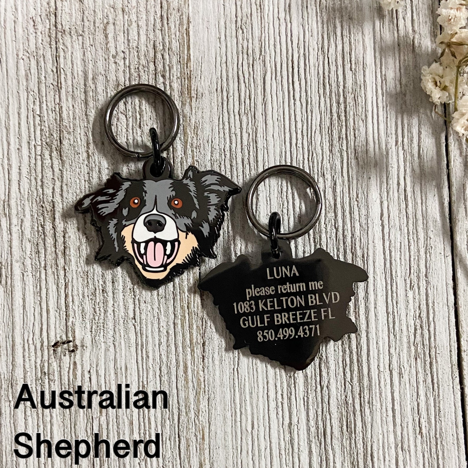 Australian Shepherd Dog Tag Custom Dog Tag Pet Tag Dog ID Etsy