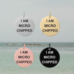 I Am Microchipped Add On Dog Tag, Microchip Add On, Small Dog Tag, Pet Tag, Pet ID Tag, Pet Accessories, Engraved Tag, Small Cat Tag, 10mm