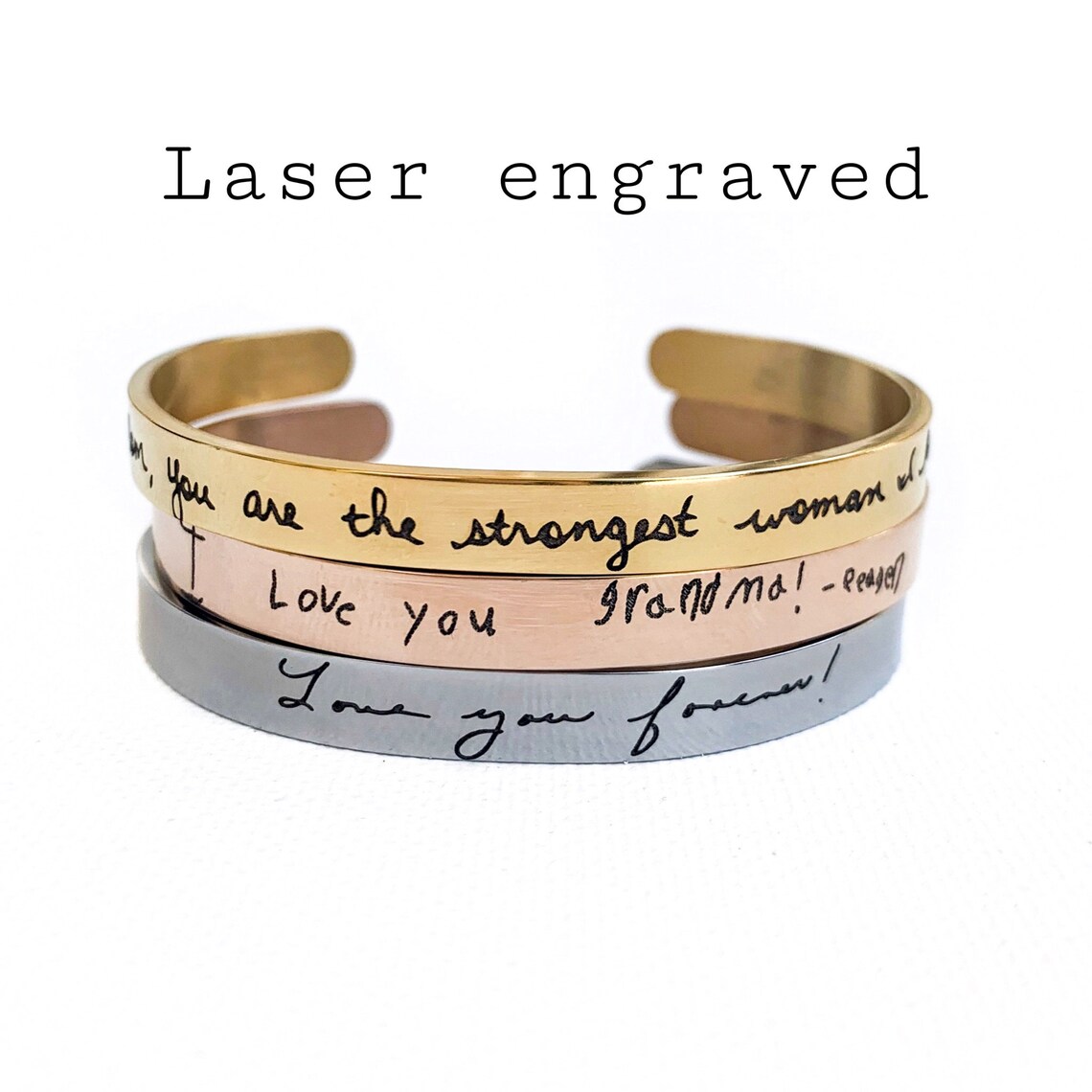 Your Own Handwriting Cuff Bracelet Handwriting Bracelet Etsy