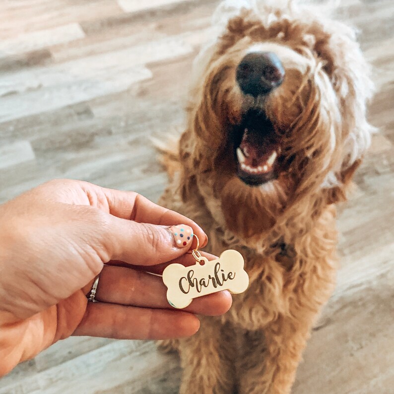Personalized Dog Bone Dog Tag Custom Pet Tag Pet ID Tag Etsy