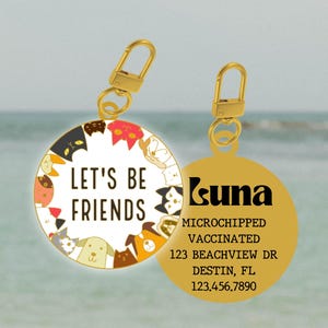 Let's Be Friends Dog Tag, Pet ID Tag, Personalized Dog Tag, Dog ID Tag, Custom Dog Tag, Dog Name Tag, Personalized Pet Tag, Engraved Dog Tag