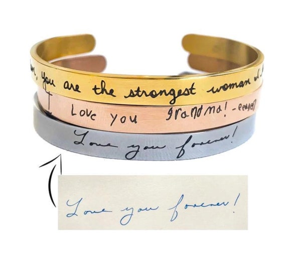 Your Own Handwriting Cuff Bracelet Handwriting Bracelet Handwriting Jewelry Handwritten Bracelet Personalized Remembering A Loved One Etsy Canada