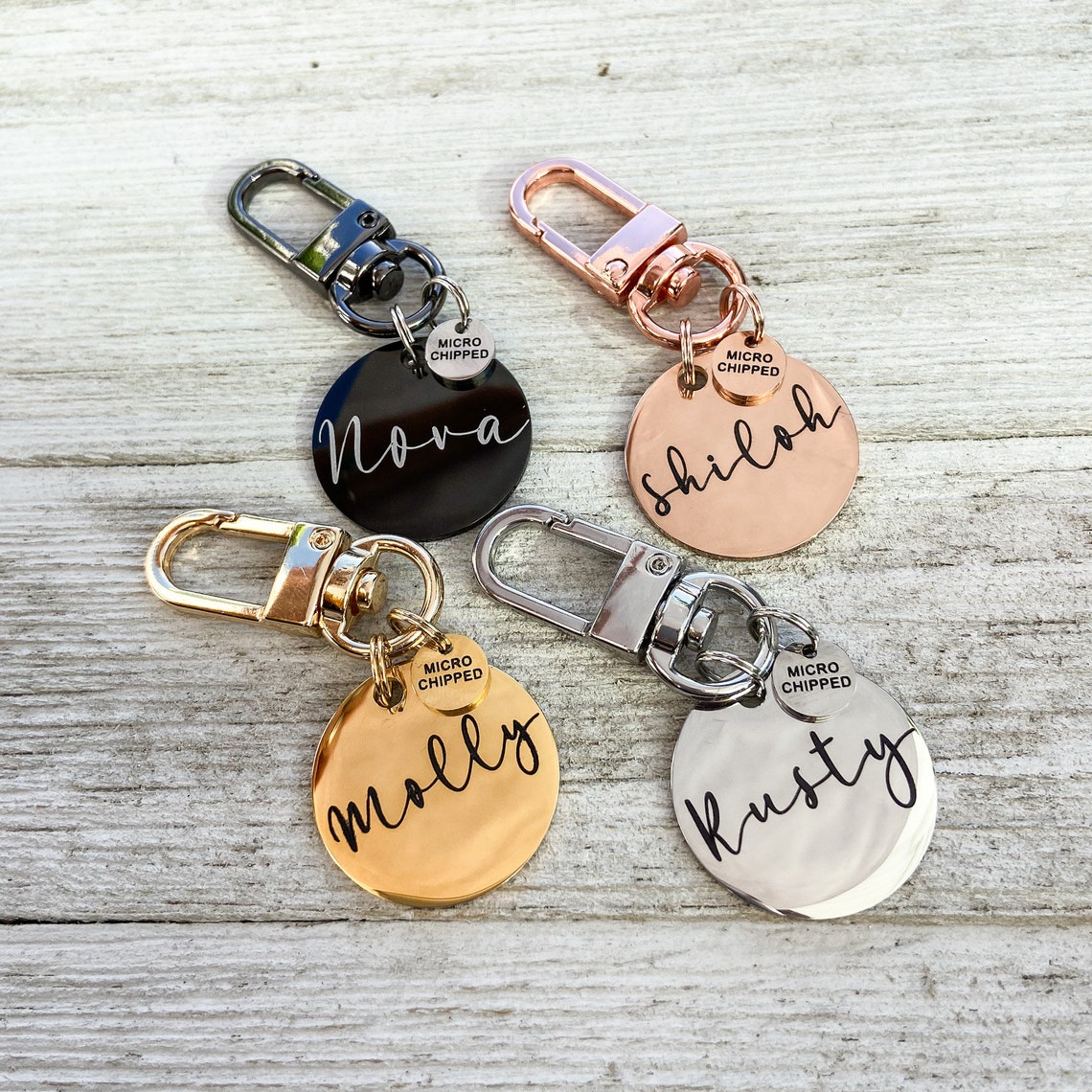 Microchip Dog Tag Custom Dog Tag Microchipped Pet Tag Dog Etsy