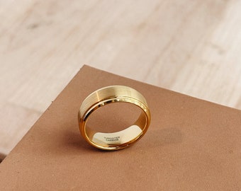メンズゴールド結婚指輪、ブラックゴールドリング、シルバーゴールド