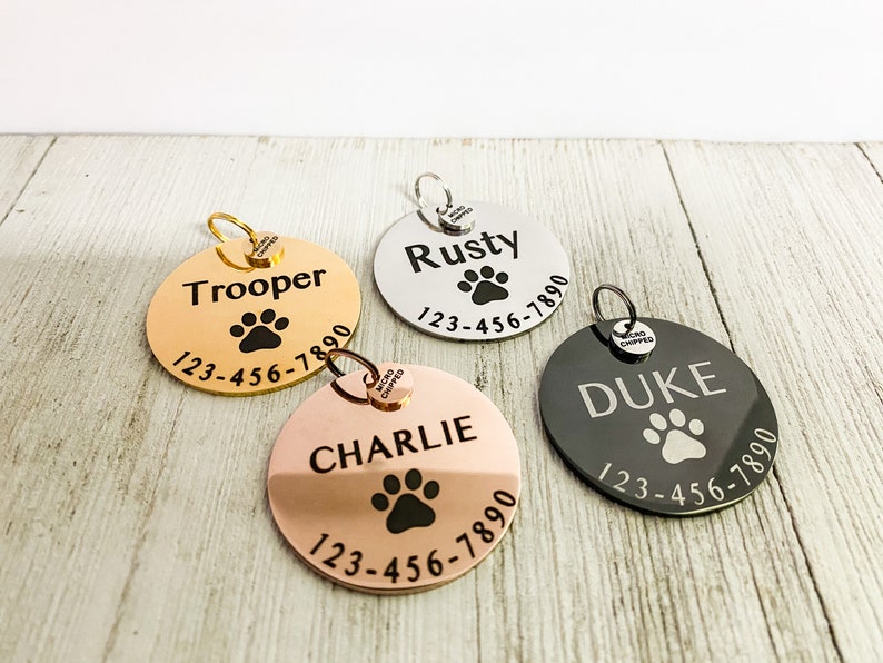 XL Microchip Dog Tag Custom Dog Tag Microchipped Pet Tag Etsy