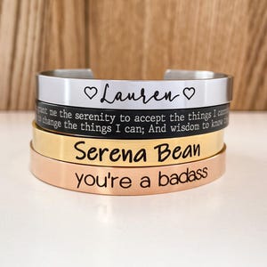 Your Own Text, Customized Cuff, Custom Bracelet, Inspirational Gift, Engraved Cuff, Personalize Bracelet, Custom Name Jewelry, Wide Bracelet