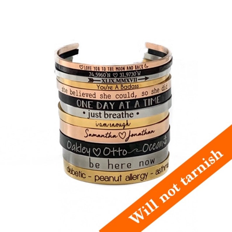 Personalized Bracelet Custom Bracelet Inspirational Gift Etsy