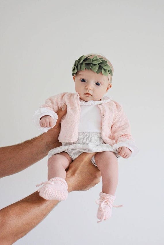 Laurel Headband, Green Leaf Crown Headband, Vine Headband, Boho Baby Headband, Wreath Headband, Felt Flower Headband, Newborn Photo Prop Il_570xn