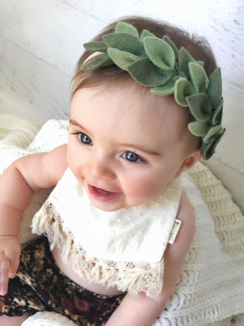 Green Leaf Crown Leaf Headband Vine Headband Boho Newborn Etsy