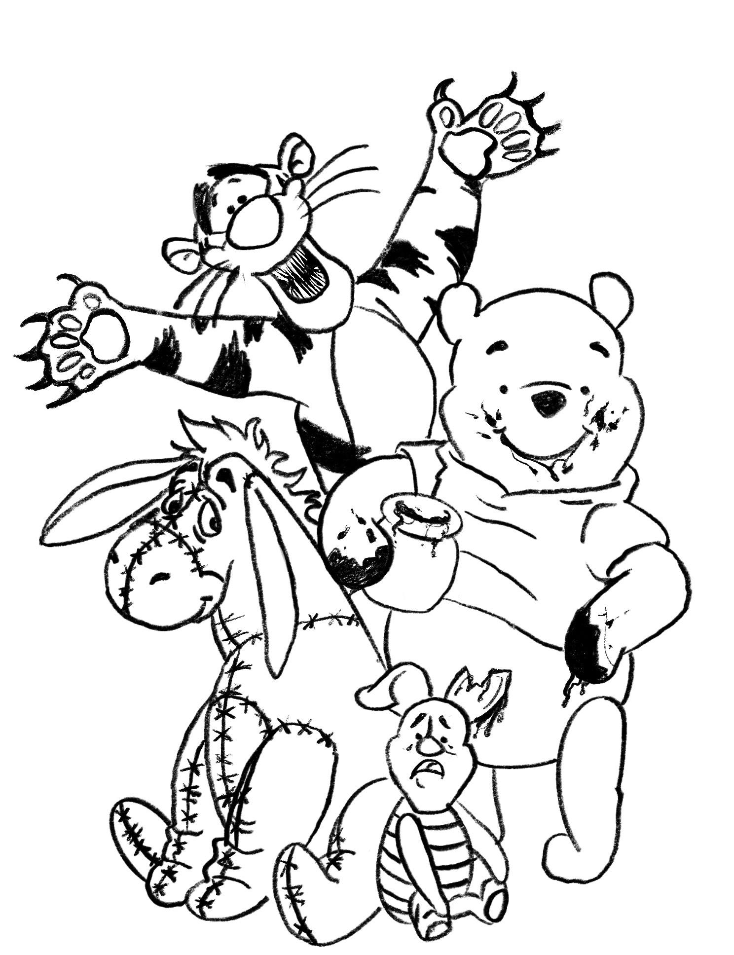 Winnie the Pooh Adult Coloring Page Etsy