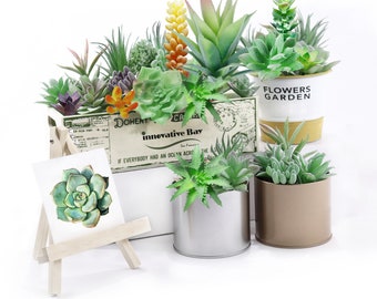 Artificial Succulent Plants,16 pc, Unpotted Succulents, Faux Succulents, Succulents Housewarming, Fake Succulents Plants, Set Of Succulents,