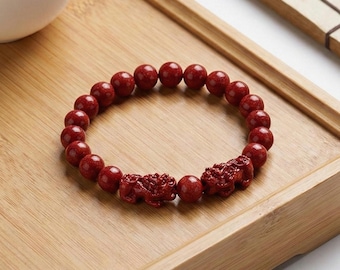 Handmade Red Fortune Beaded Bracelet, Wealth Protection Meaning Couple Bracelet, Fashion Elegant Matching Jewelry for Men Women
