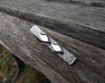 Vintage Silver Abstract Tie Clip.  Men, Groomsmen Gift, Dad.