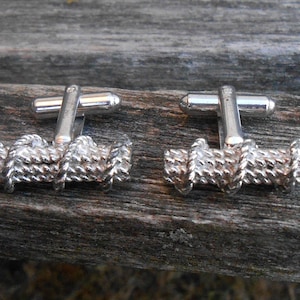Vintage Silberne Manschettenknöpfe. Geschenk für Papa, Bräutigam, Trauzeugen, Hochzeit, Jahrestag, Geburtstag, Weihnachten.