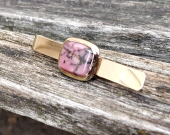 Rhodonite Tie Clip
