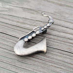 Vintage Saxophone Pin. Musician Gift, Anniversary, Birthday