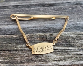 Vintage LJR Tie Clip. 12k Gold Filled. Gift For Dad, Groom, Groomsmen, Wedding, Anniversary, Christmas, Birthday.