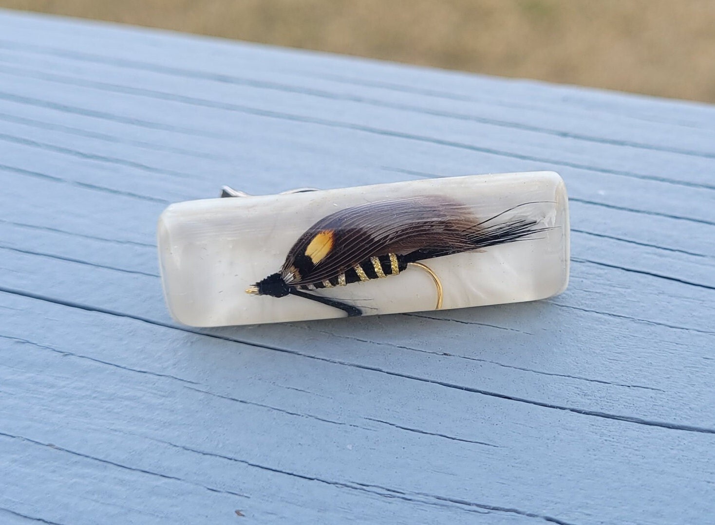 Vintage Fly Fishing Tie Clip. Gift for Dad, Groom, Groomsmen, Wedding, Anniversary, Wedding, Christmas, Birthday, Father's Day.