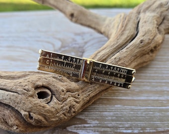 Fermacravatta vintage con regolo calcolatore. Regalo per testimoni dello sposo, papà, matrimonio, anniversario, Natale, compleanno, festa del papà. Regalo per lui.