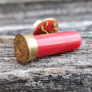Vintage Shotgun Shell Pin. Gift For Dad, Groom, Groomsmen, Wedding, Anniversary, Christmas, Birthday, Father's Day. 12 Gauge